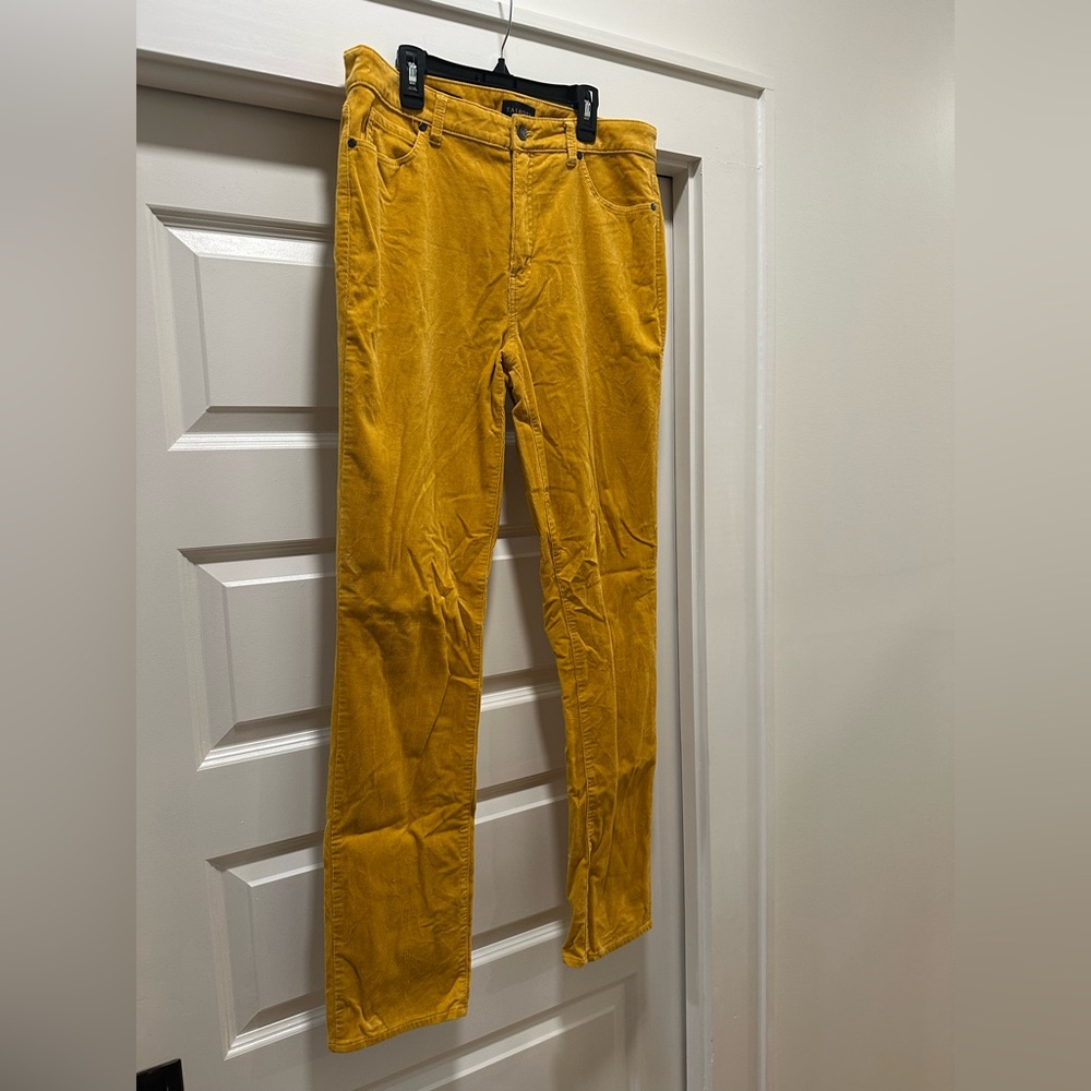 Talbots mustard yellow corduroy straight leg pant. Size 10 long.